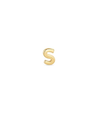 Letter S Single Stud Earring in 18k Gold Vermeil