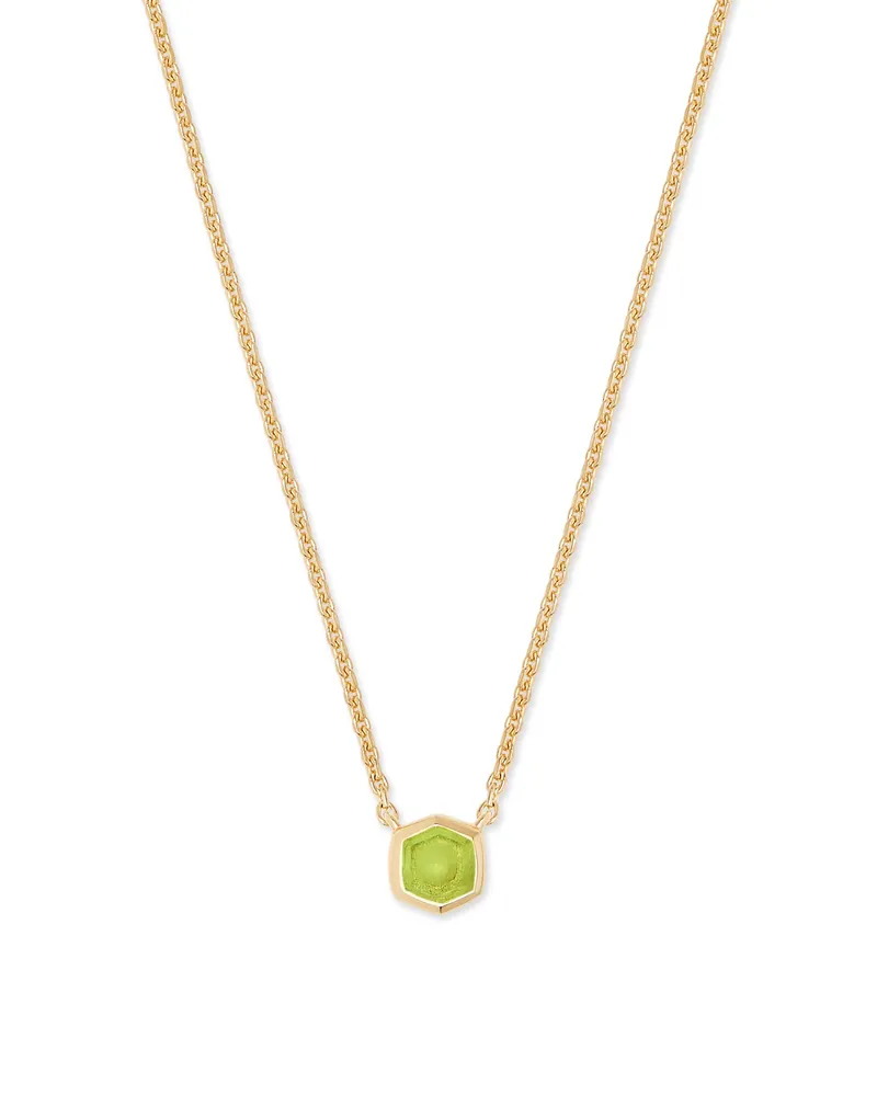 Davie 18k Gold Vermeil Pendant Necklace in Peridot