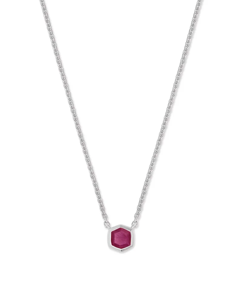 Davie Sterling Silver Pendant Necklace in Ruby