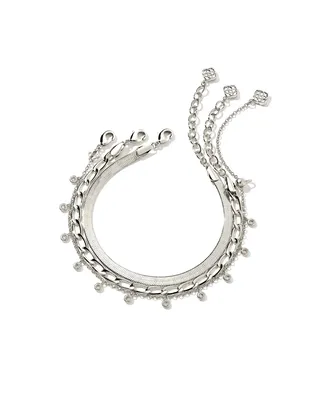 Kassie Set of 3 Chain Bracelets in Silver