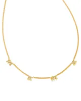 Mama Script Strand Necklace in Gold