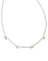 Mama Script Strand Necklace in Silver