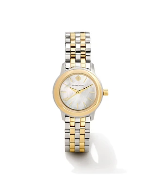 Alex Gold Tone Stainless Steel 28mm Watch Ivory Mother-of-Pearl