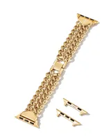 Whitley Double Chain Watch Band Gold Tone Stainless Steel