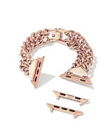 Whitley Double Chain Watch Band Rose Gold Tone Stainless Steel