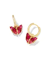 Blair Gold Butterfly Huggie Earrings in Cranberry Mix