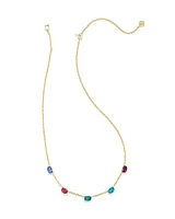 Cailin Gold Crystal Strand Necklace in Multi Mix