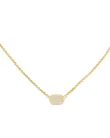 Emilie Gold Short Pendant Necklace in Iridescent Drusy