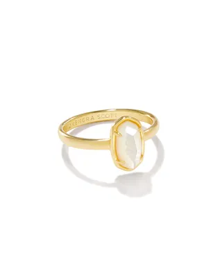 Grayson Gold Band Ring Ivory Mother-of-Pearl
