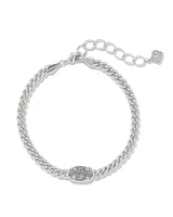 Grayson Silver Delicate Link and Chain Bracelet in Platinum Drusy