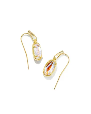 Grayson Gold Drop Earrings in Dichroic Glass