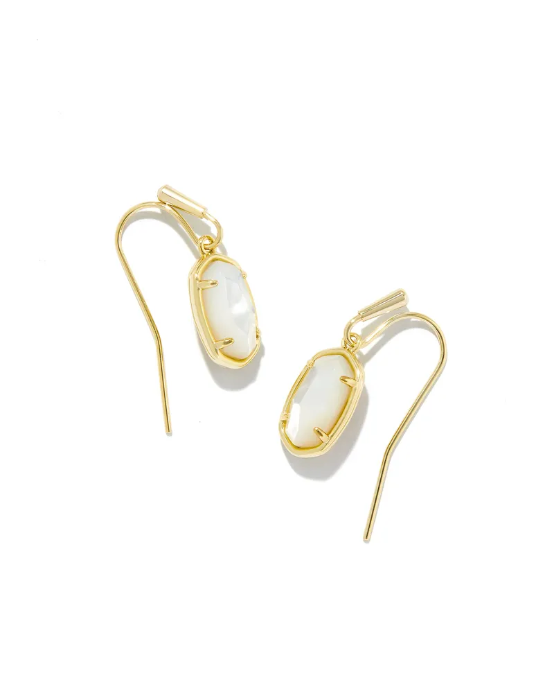 Grayson Gold Drop Earrings in Ivory Mother-of-Pearl