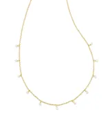 Willa Gold Pearl Strand Necklace in White Pearl
