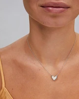 Ari Heart Silver Pendant Necklace Ivory Mother-of-Pearl