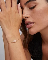Abbie Gold Satellite Chain Bracelet Ivory Mother-of-Pearl