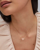 Ari Heart Gold Pendant Necklace Rose Quartz