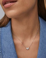 Ari Gold Pave Crystal Heart Necklace White