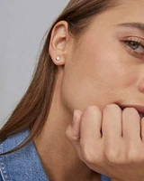 Lab Grown White Diamond Audrey Stud Earrings in 14k White Gold