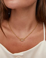 Bristol 18k Gold Vermeil Link Necklace White Sapphire