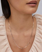 Courtney Paperclip Necklace Silver