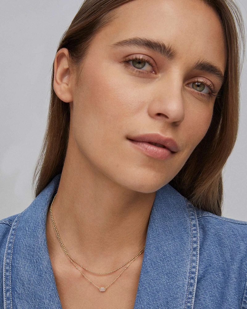 Emilie Silver Multi Strand Necklace Platinum Drusy