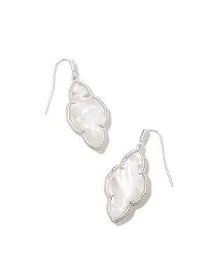 Abbie Silver Drop Earrings in Ivory Mother-of-Pearl