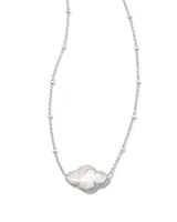 Abbie Silver Pendant Necklace in Ivory Mother-of-Pearl