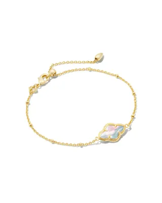 Abbie Gold Satellite Chain Bracelet in Ivory Mother-of-Pearl