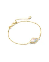 Abbie Gold Satellite Chain Bracelet in Ivory Mother-of-Pearl
