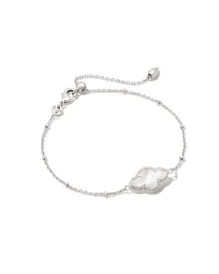 Abbie Silver Satellite Chain Bracelet in Ivory Mother-of-Pearl