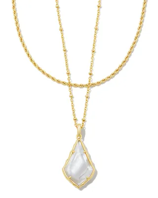 Faceted Alex Gold Convertible Necklace in Ivory Illusion