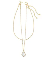 Faceted Alex Gold Convertible Necklace in Ivory Illusion