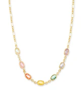 Emilie Gold Strand Necklace in Pastel Mix