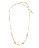 Emilie Gold Strand Necklace in Pastel Mix