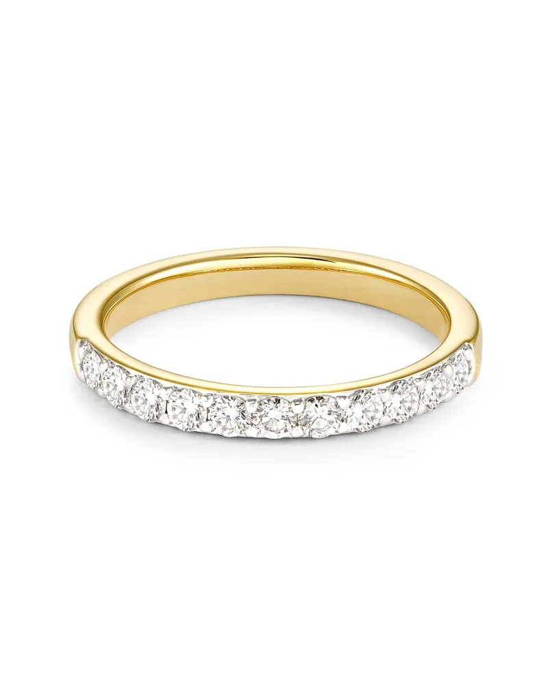 Raleigh 14k Yellow Gold Band Ring White Diamond