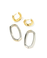 Danielle Gold Convertible Link Earrings Ivory Mother-of-Pearl