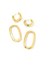 Danielle Gold Convertible Link Earrings Ivory Mother-of-Pearl