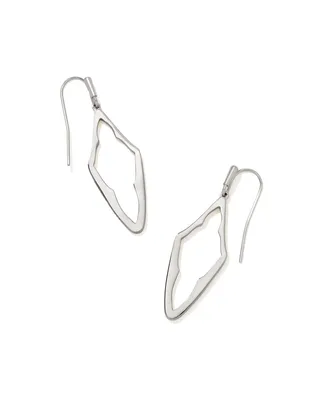 Elongated Abbie Open Frame Earrings in Silver