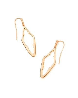 Elongated Abbie Open Frame Earrings in Rose Gold