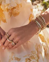Devin Gold Crystal Stretch Bracelet in Pastel Mix