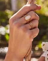 Elyse Gold Ring Iridescent Drusy