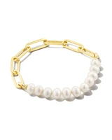 Ashton Gold Half Chain Bracelet in Freshwater Cultured Pearl