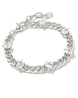 Cailin Silver Crystal Chain Bracelet in White Crystal