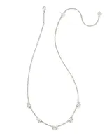 Cailin Gold Crystal Strand Necklace in White Crystal