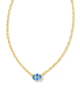 Cailin Gold Pendant Necklace in Blue Violet Crystal