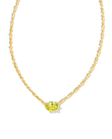 Cailin Gold Pendant Necklace in Green Peridot Crystal