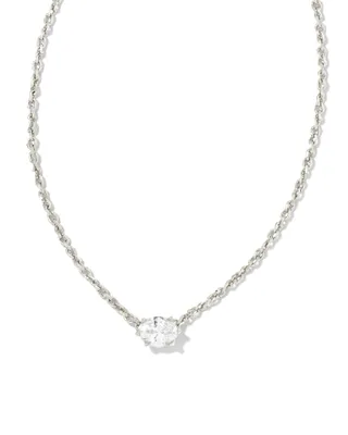 Cailin Silver Pendant Necklace in Crystal