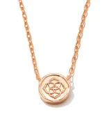 Stamped Dira Rose Gold Pendant Necklace in Golden Abalone