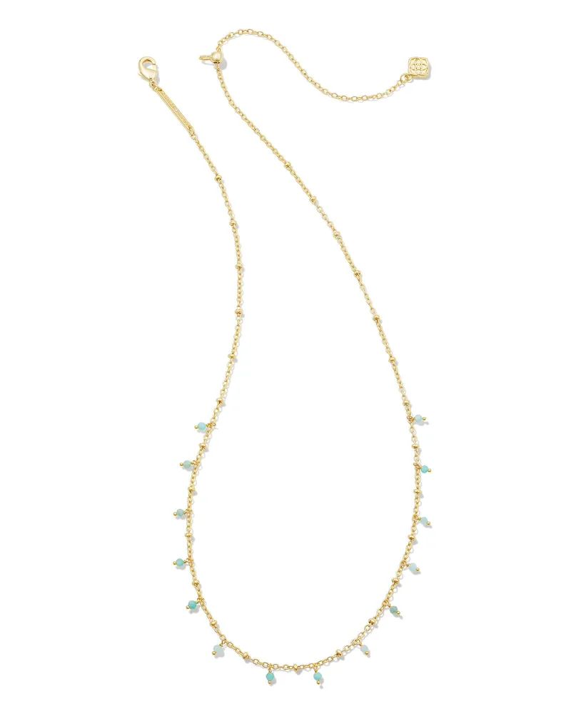 Camry Gold Beaded Strand Necklace in Amazonite