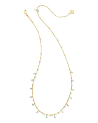 Camry Gold Beaded Strand Necklace in Amazonite